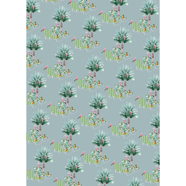 Sunloungers and Palm Trees Gift Wrap
