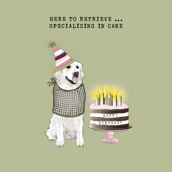 Birthday Card with retriever dog