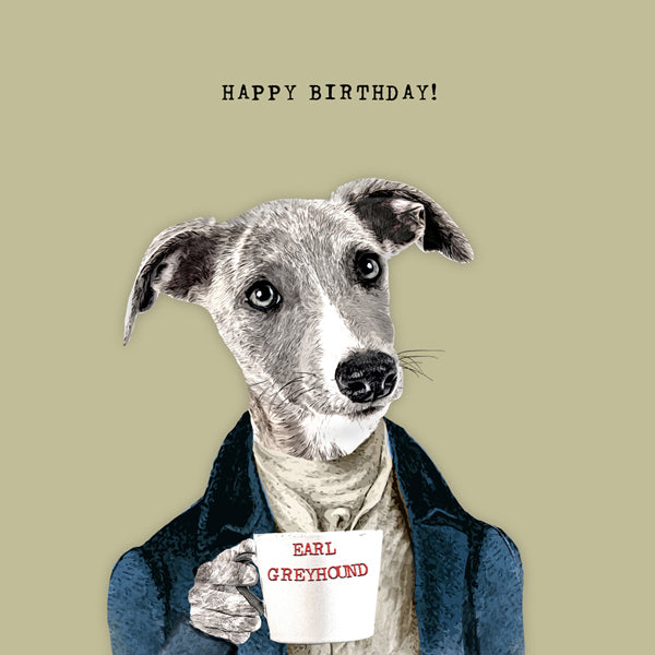 Birthday Card with Earl Greyhound