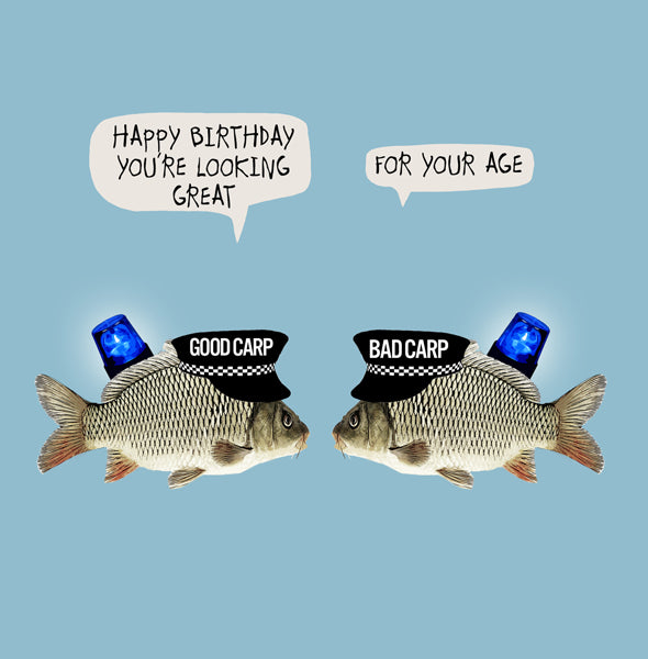 Good Carp Bad Carp Birthday card