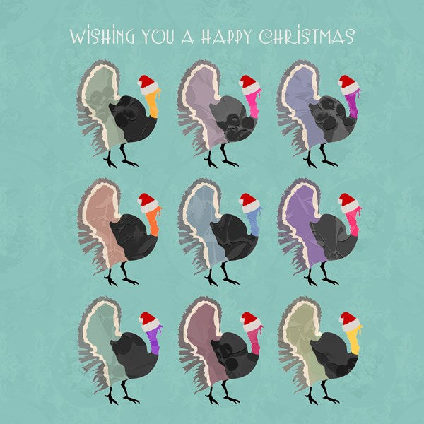 Multi Turkeys Christmas Card