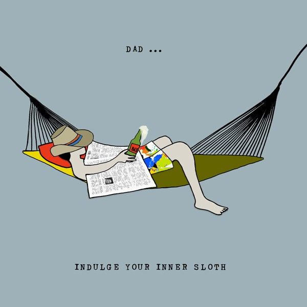 Man relaxing on a hammock with a newspaper and beer.