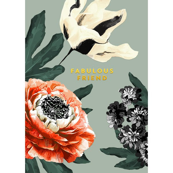 Floral Friendship Card with Gold Text