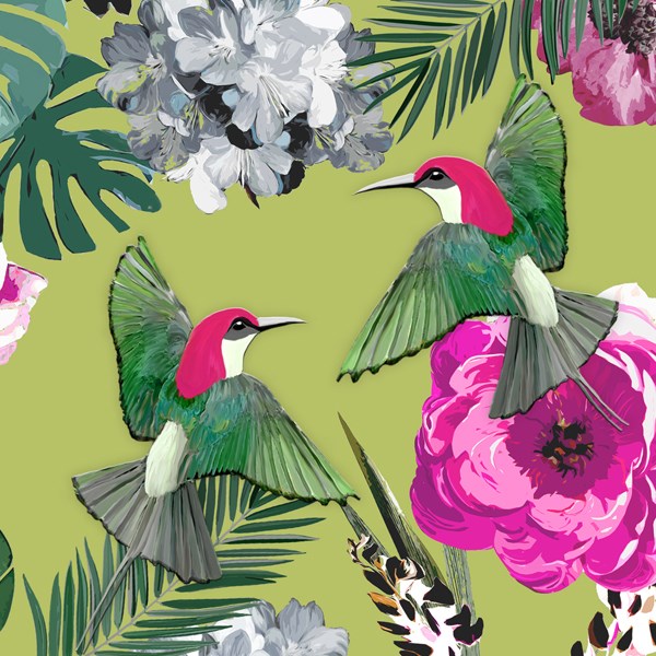 Hummingbird and tropical floral Card for all Occasions