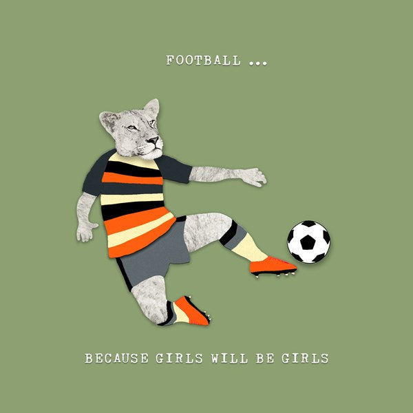 Fun card for female footballer