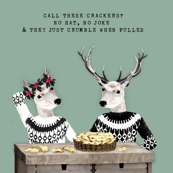 Funny Crackers Christmas Card