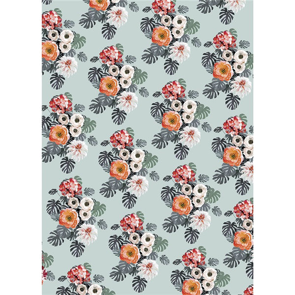 Flower and Leaves Gift Wrap