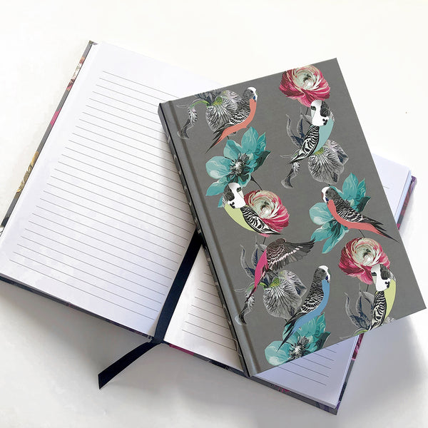 Large Notebook with Birds and Flowers