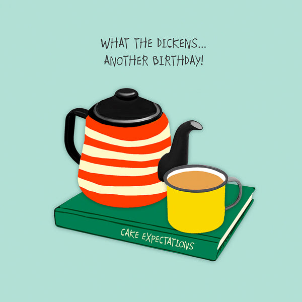 Funny Birthday Card for a reader of classic literature | Birthday Card for book club friend | Cake Expectations Card | What the Dickens