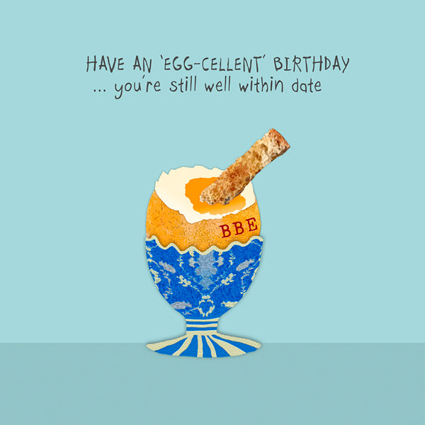 Funny Birthday Card for a Midlife Friend | Best Before Date Card | Egg-Cellent Birthday Card | Comedy Egg Card