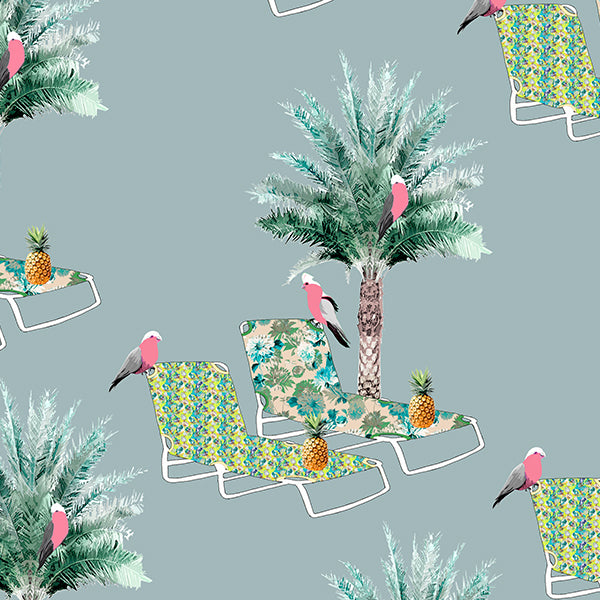 Sunloungers and Palm Trees Gift Wrap