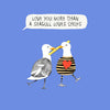 Cute Love Card for Anniversary, Valentines for him or her featuring Seagulls eating chips