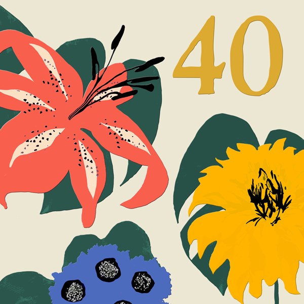 Floral Age 40 Card