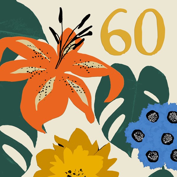 Floral Age 60 Card