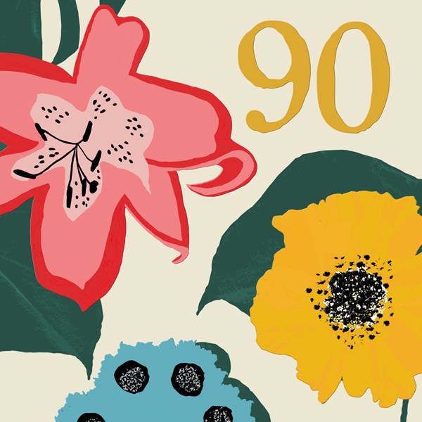 Floral Age 90 Card