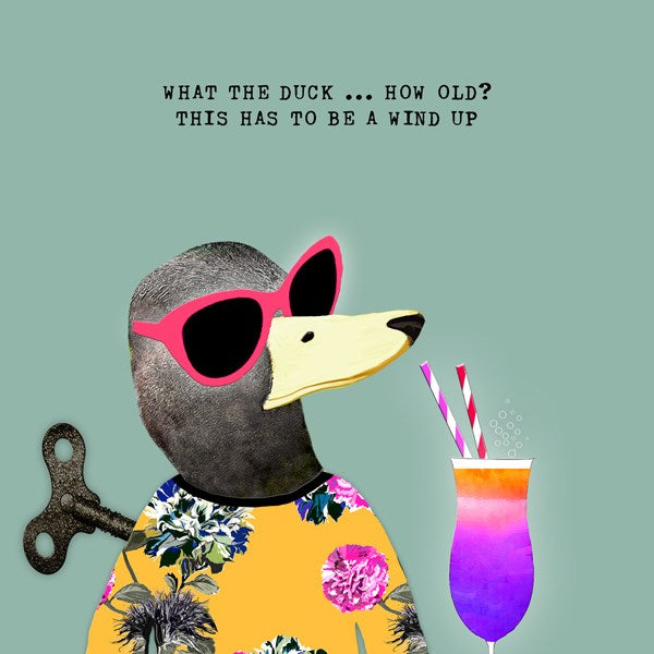 Wind up duck with a colourful cocktail. 