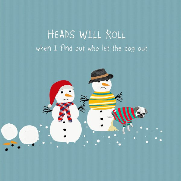 Dog and Snowmen Christmas Card