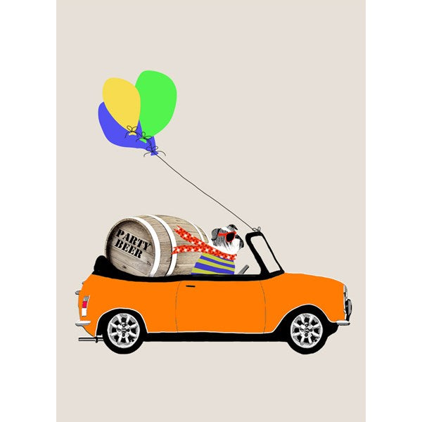 Bulldog in Mini with Party Beer Card