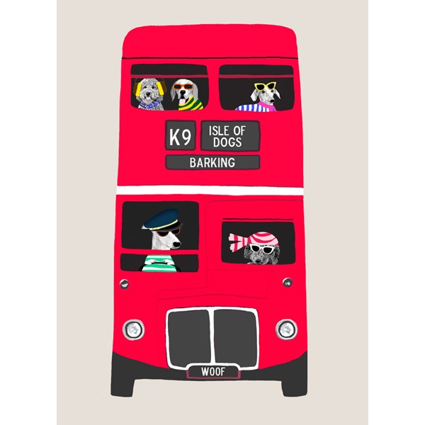 Dogs on London Bus Card