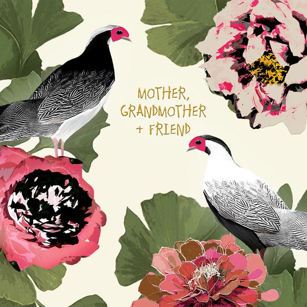 Birds and flowers.