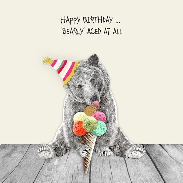 Bear with Ice Cream Birthday card