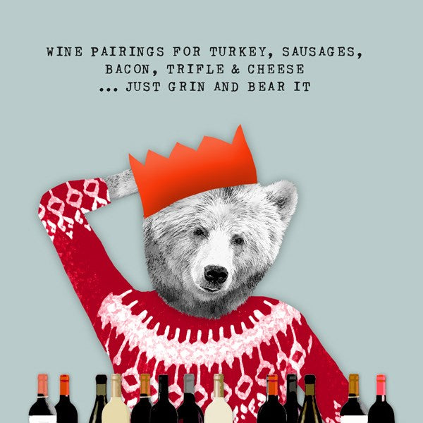 Funny Wine Pairings Christmas Card