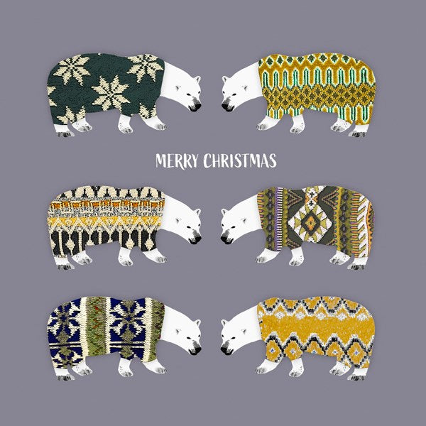 Polar Bears in Christmas Jumpers Card