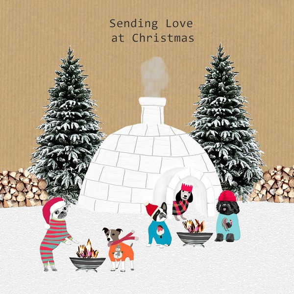 Dogs &amp; Igloo Christmas Card