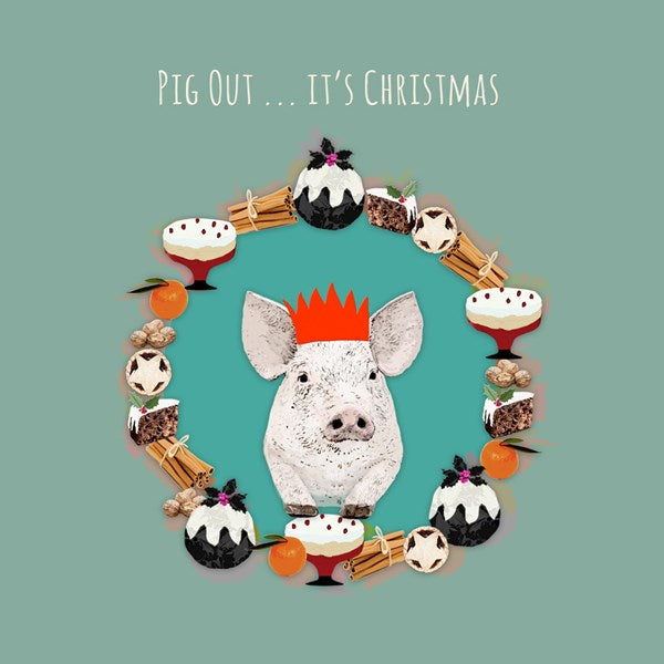Pig Out Christmas Card